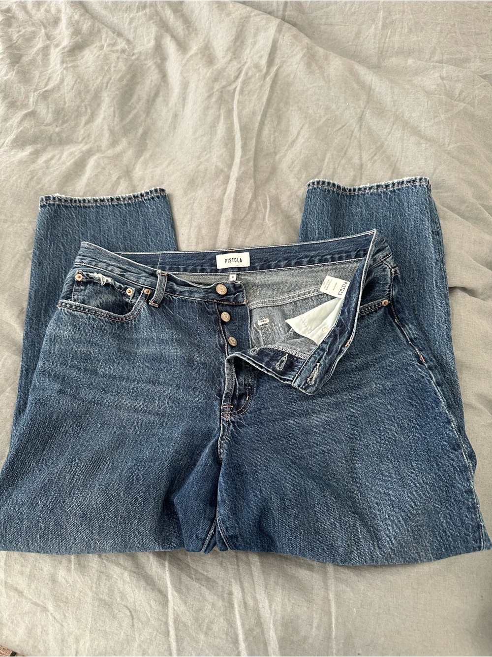 pistola Dark Blue Straight-Leg High-Rise Jeans